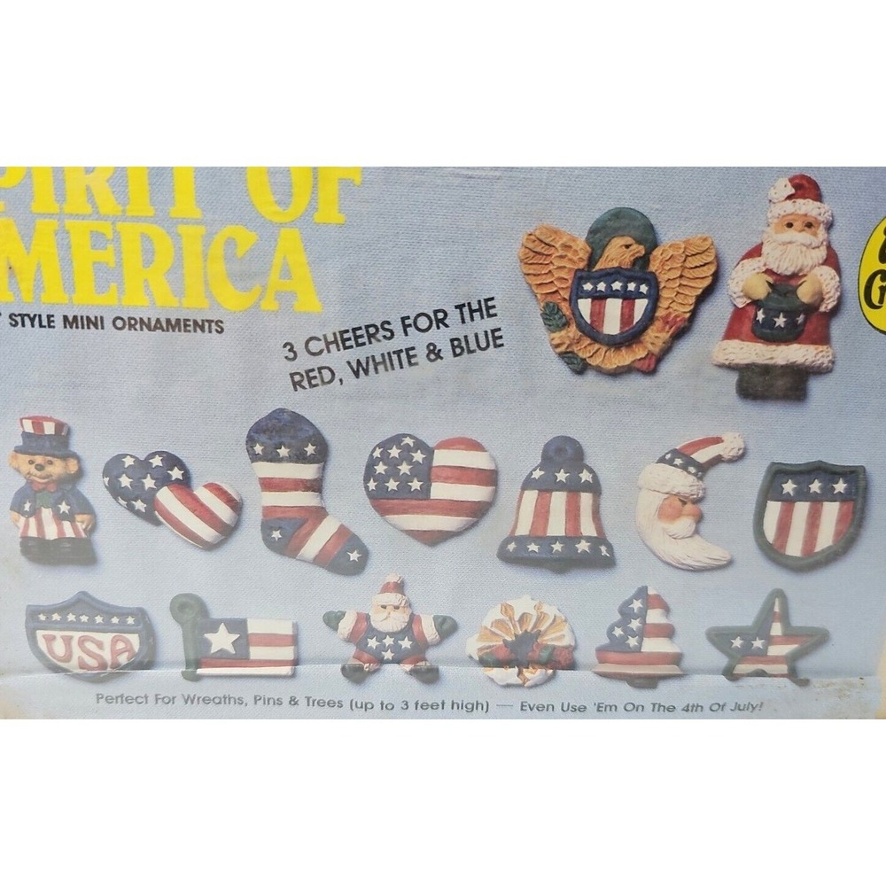 NEW Vintage Wee Crafts Kit 21015, Spirit of America, 15 flat mini ornaments NIB - Picture 2 of 3